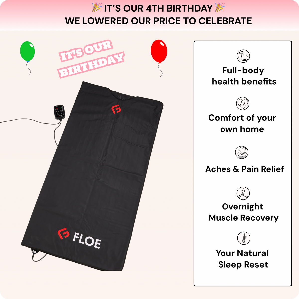 FLOE Premium Infrared Sauna Blanket